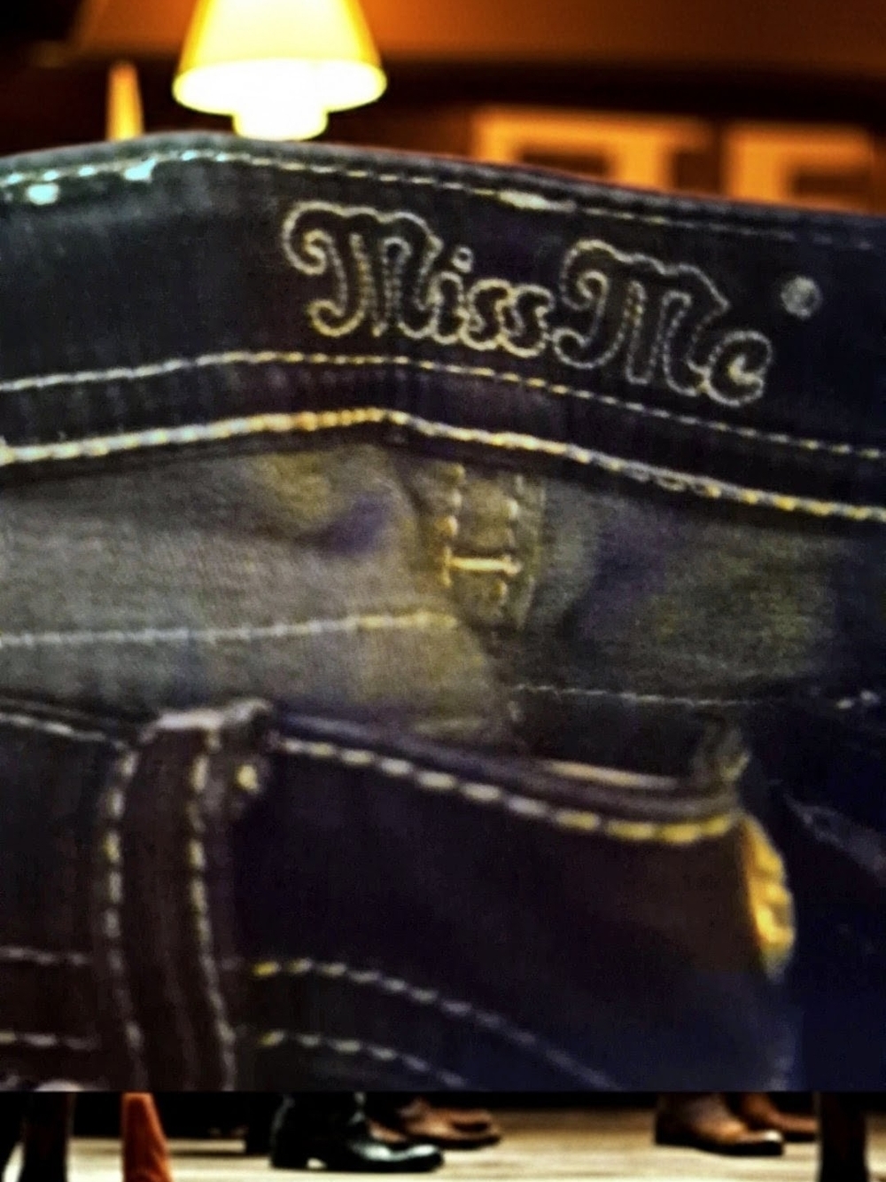 Miss Me Womens  Dark Indigo Denim Jeans with White Stitching